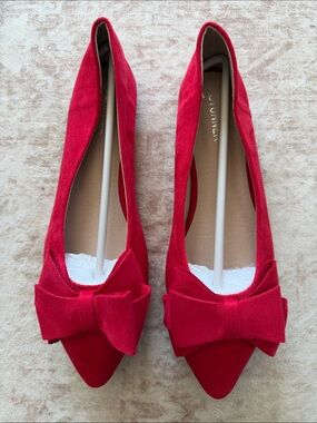 Stunner Womens Bowknot Flower Ballet Flats Pointed Toe Soft Dress Shoes